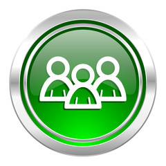 forum icon, green button