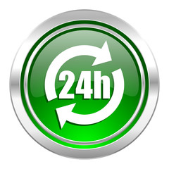 24h icon, green button
