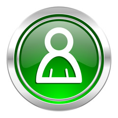 person icon, green button