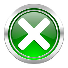 Fototapeta premium cancel icon, green button, x sign