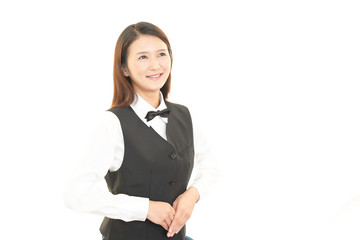 笑顔のウェイトレス