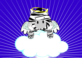 zebra baby cute angel cartoon background