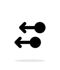 Two Finger drag left gesture abstract icon.