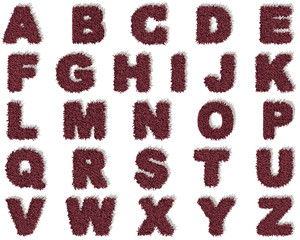 Alfabeto A-Z tappeto microfibra 3d, sfondo bianco