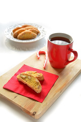 Gluten free almond biscotti with tea