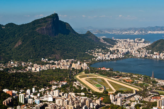 View of Corcovado Mountain and Rodrigo de Freitas Lake