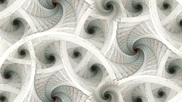 Fototapeta Symmetrical colorful fractal flower spiral, digital abstract