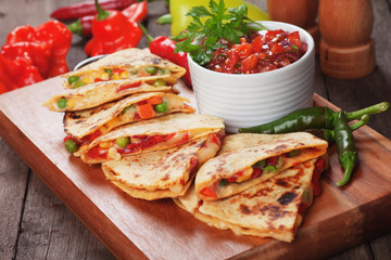 Quesadillas with salsa