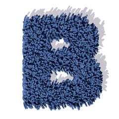 B lettera tappeto blu 3d, isolata su sfondo bianco