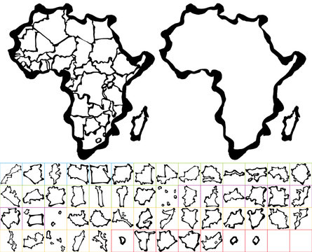 アフリカ　筆で書いた地図