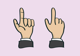 Thumb and Index Finger Hand Gesture in Front and Back View