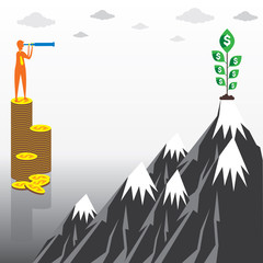 men find money tree by binocular design