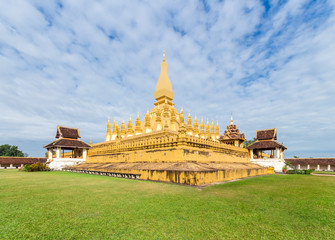 golden pagoda wat Phra That Luang in Vientiane, Laos.