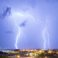 Lighting bolt in the City