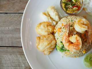 Thai food : fried rice seafood