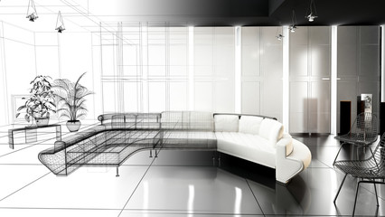Appartamento, Rendering 3d progetto, interior, salotto