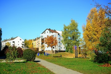 Vilnius city Pasilaiciai district at autumn time