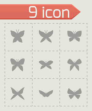 Vector butterfly icon set