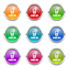 phone colorful vector icons set