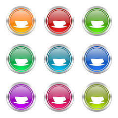 coffee colorful vector icons set