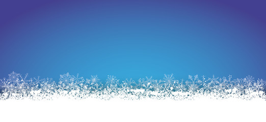 Long Blue Christmas Card Snowflakes