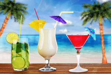 cocktail into glass