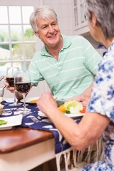 Senior couple having lunch together