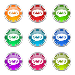 sms colorful vector icons set