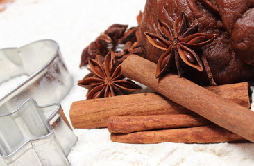 Spice and accessories for baking with dough for gingerbread