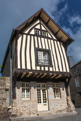Maison typique bretonne à colombage à Fougères, Ille et Vilaine