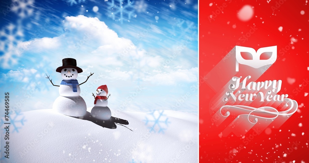 Poster composite image of snow falling