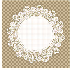 Vintage round lace frame