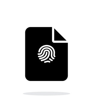 File with fingerprint icon on white background.