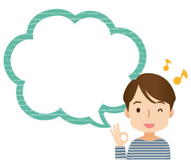 男性　吹き出し　ビジネスマン