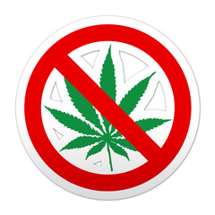 Pegatina simbolo prohibido marihuana