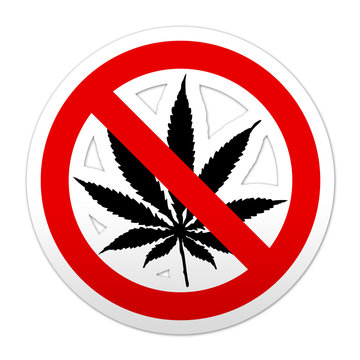 Pegatina simbolo prohibido marihuana