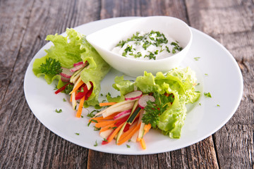 salad and sauce
