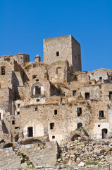 Panoramic view of Craco. Basilicata. Italy.