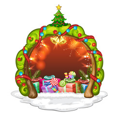 Tree crown for Christmas with gifts