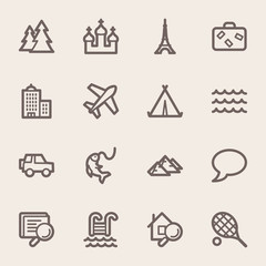 Travel web icons set