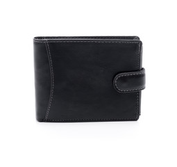 Mens black wallet on a white background