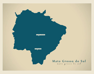Modern Map - Mato Grosso do Sul BR