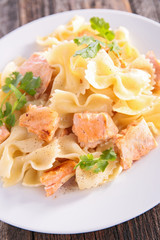 pasta and salmon