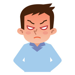 怒っている若い男性