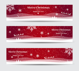 Merry Christmas banners set design