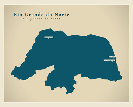 Modern Map - Rio Grande do Norte BR