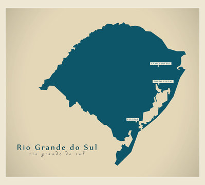 Modern Map - Rio Grande do Sul BR