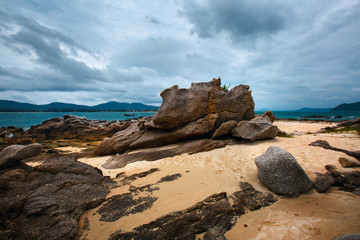 Fototapeta na wymiar Beautiful rock on the island