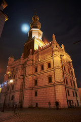 Obraz premium city hall and noon in Poznan by night.