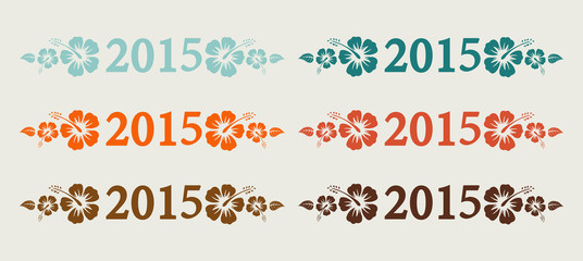 Vector 2015 text in retro colors © Elisanth